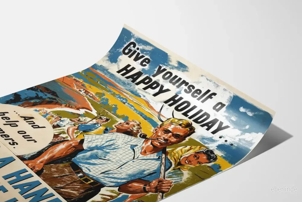 Vintageposter för jordbrukskampanj Hjälp våra jordbrukare - Bild 3