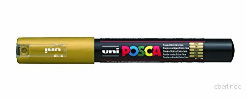 Uni ball Posca Marker extra fin spets guld 4902778665817