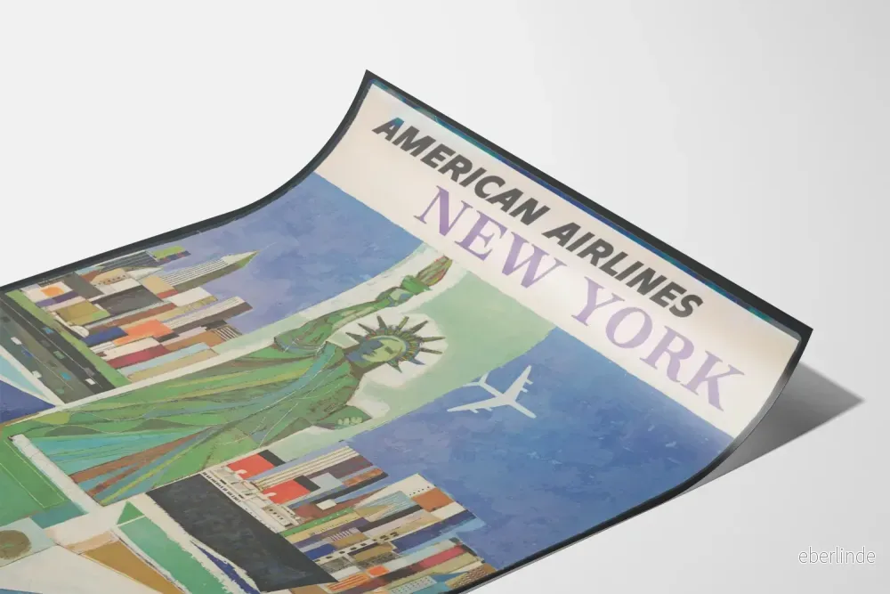 Vintage American Airlines-Poster New York Frihetsgudinnan - Bild 3