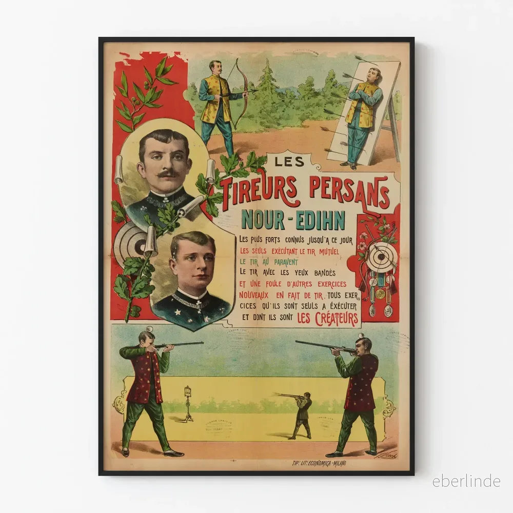 Vintageposter Les Tireurs Persans Nour-Edihn - Originell väggdekoration