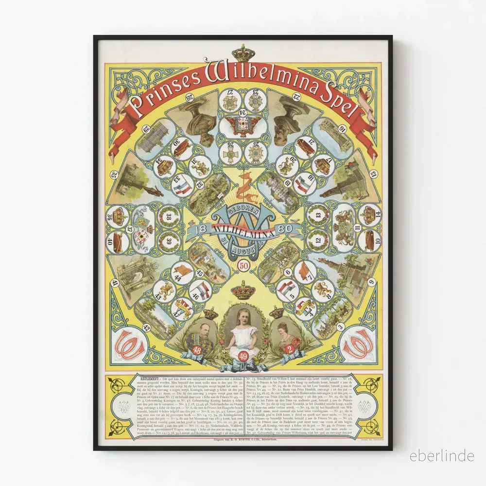 Vintageposter av Prinsessan Wilhelmina - Historisk väggdekoration
