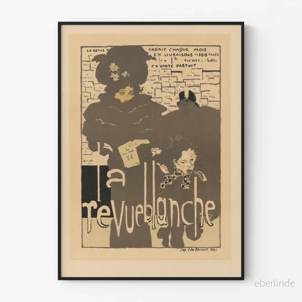 Vintageposter La Revue Blanche, konstnärlig Paris-illustration