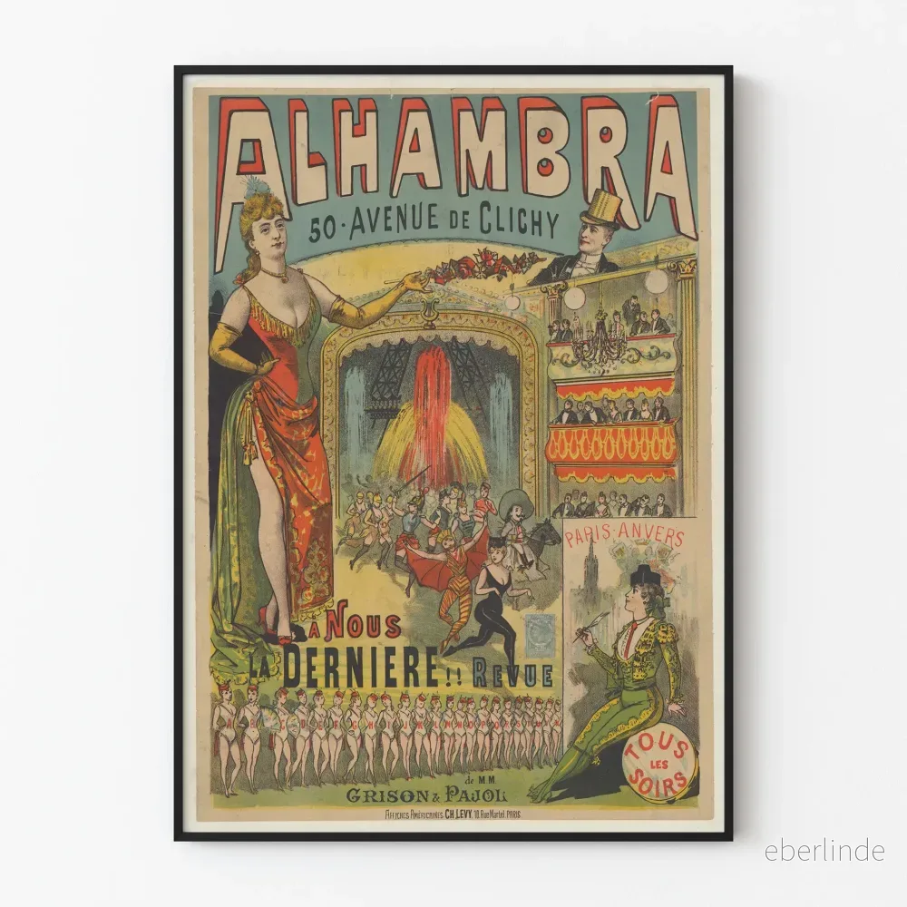 Retroaffisch Alhambra 50 Avenue de Clichy Recension Senaste