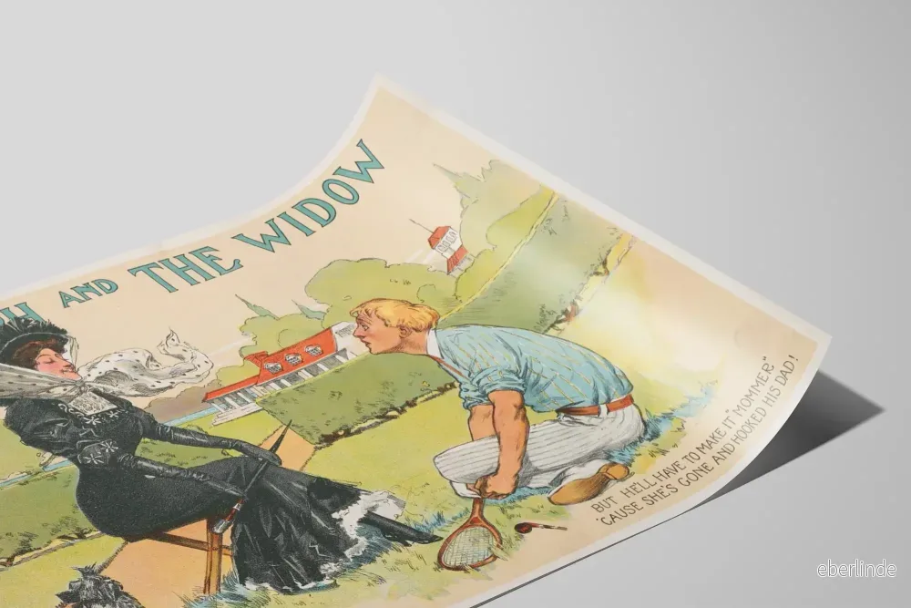 Vintageposter 'The Soph and The Widow' - Gammal humoristisk illustration - Bild 2