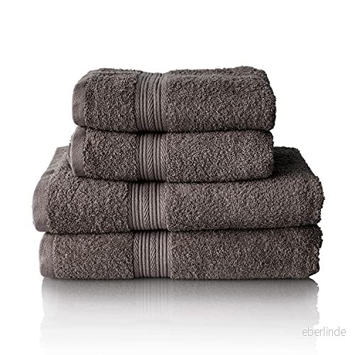 ALCLEAR Komfort frottéhandduk set absorberande av 100% ekologisk bomull, frottéserie i 6 färger och 5 storlekar, färg: antracit, 2 x duschhanddukar 70 140 cm handdukar 50 100 4260187186171