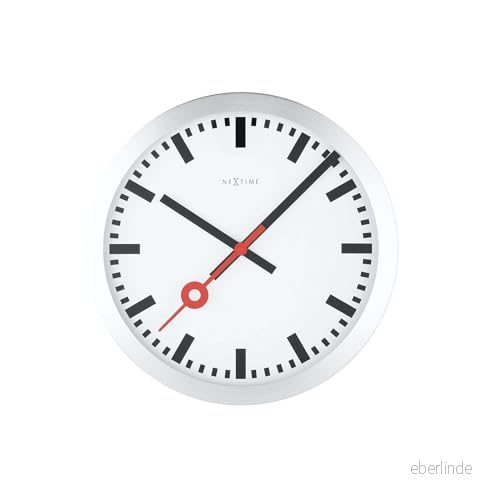 NeXtime stationsklocka, staplar istället för siffror, ljudlös, silver, aluminium, glasskydd, 19 cm 8717713010883 NeXtime stationsklocka, staplar istället för siffror, ljudlös, silver, aluminium, glasskydd, 19 cm 8717713010883