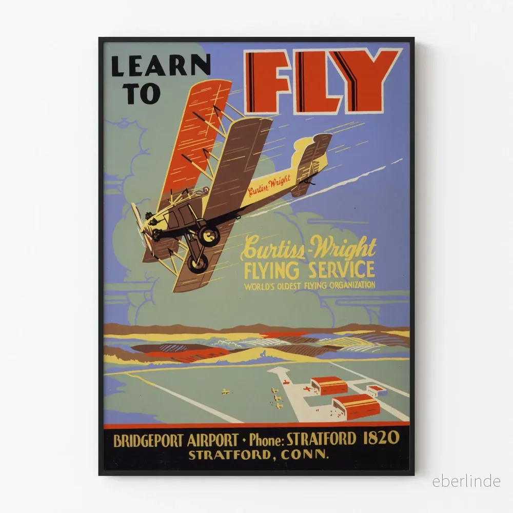 Vintage affisch för flygträning Curtiss-Wright