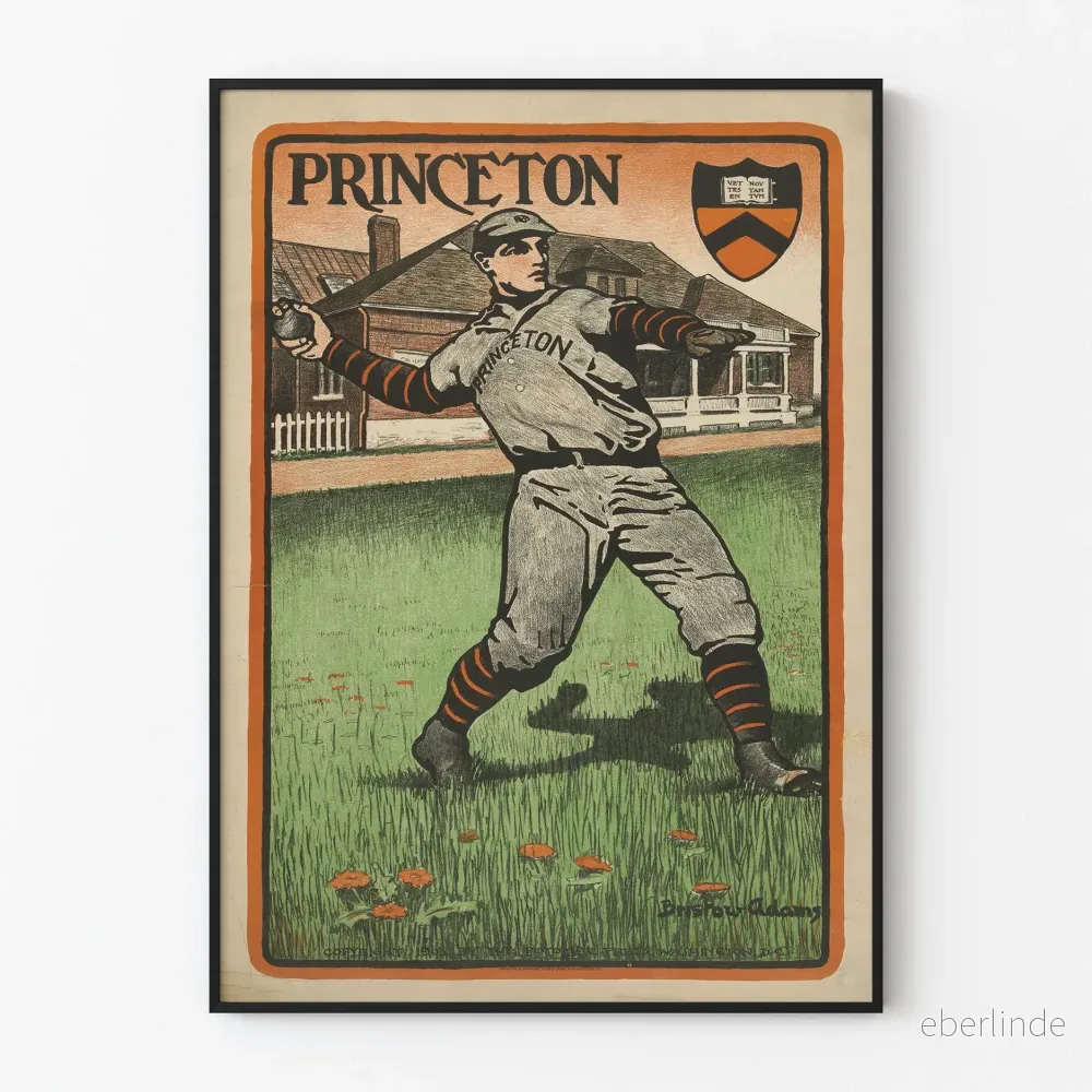Vintageaffisch Princeton Basebollspelare