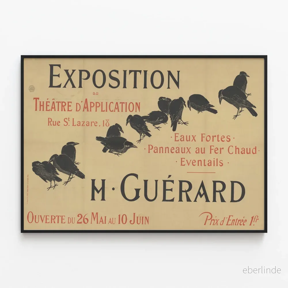 Vintageposter för utställning på tillämpningsteatern av M. Guérard Vintageposter för utställning på tillämpningsteatern av M. Guérard