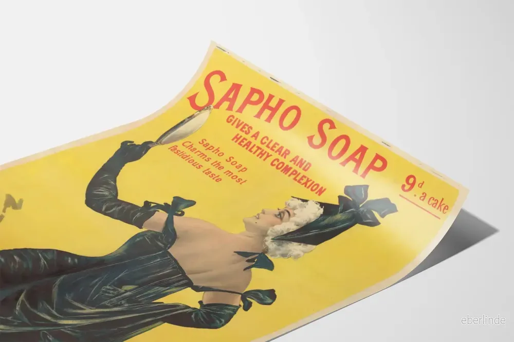 Vintageaffisch Sapho Soap – reklamposter för tvål Paris - Bild 3