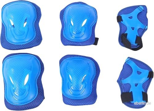Endless EL1028 Protective Guard Kit för skridskoåkning, cykling och skateboard med knä, elbow and wrist protector blå material: ABS, nylon justerbara remmar vuxna 616967792409
