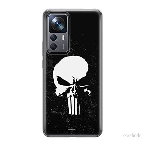 ERT GROUP mobiltelefonfodral för Xiaomi 12T/12T pro/K50 Ultra originalt och officiellt licensierat Marvel mönster Punisher 002 anpassad till formen på mobiltelefonen, fodral tillverkad av TPU plast 5905511577872