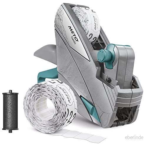 Meto Classic S prismärkeset pris, datum, BBD (1 rad, 10 siffror för 26 x 12 mm etiketter, redo att användas) 4059732209850
