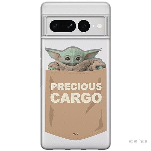 ERT GROUP mobiltelefonfodral för Google PIXEL 7 PRO originalt och officiellt licensierat Star Wars mönster Baby Yoda 030 optimalt anpassad till formen på mobiltelefonen, gedeeltelijk transparant 5905795176044