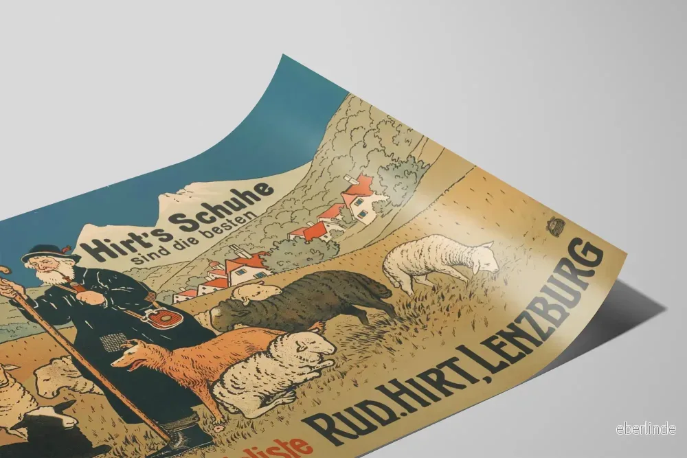 Vintageposter Hirt's Schuhe - Landskaps- och naturväggdekoration - Bild 2