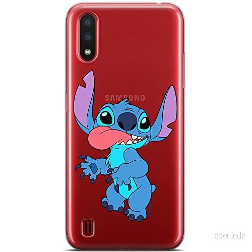 ERT GROUP mobiltelefonfodral för Samsung A01 originalt och officiellt licensierat Disney mönster Stitch 012 optimalt anpassad till formen på mobiltelefonen, gedeeltelijk transparant 5905131185372