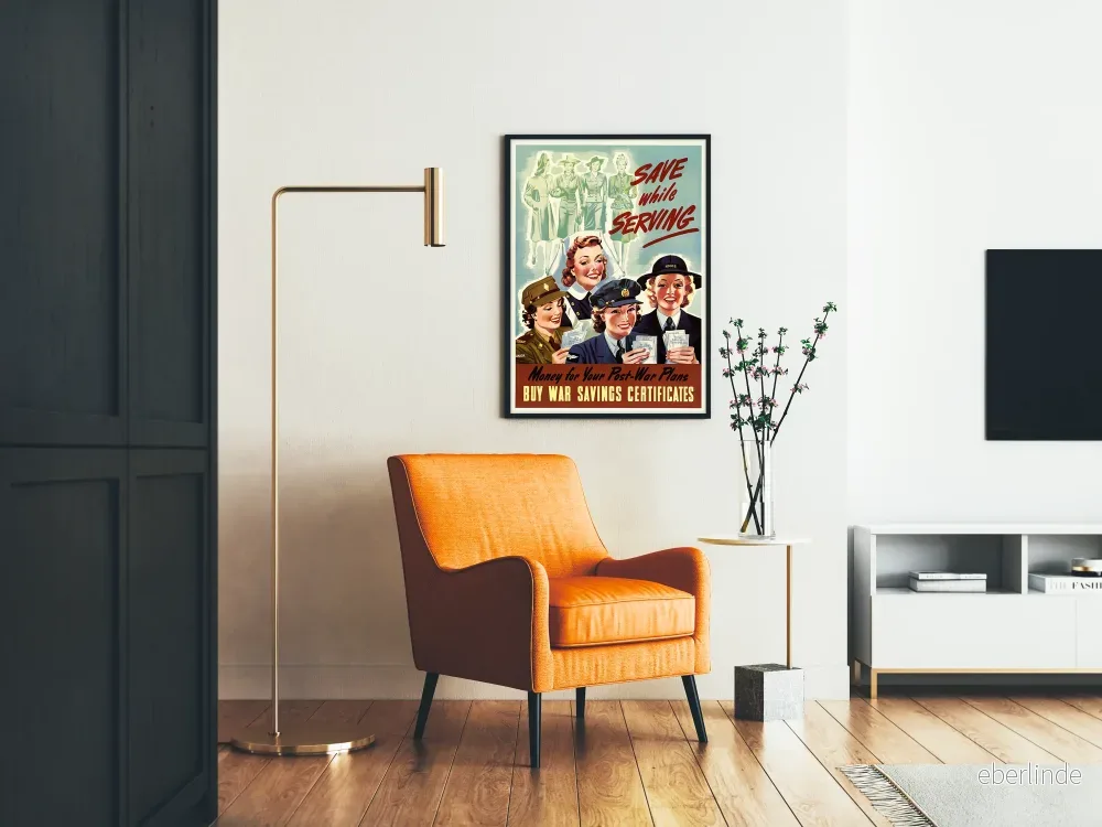 Vintage propagandaposter « Spara medan du tjänar » - Bild 2