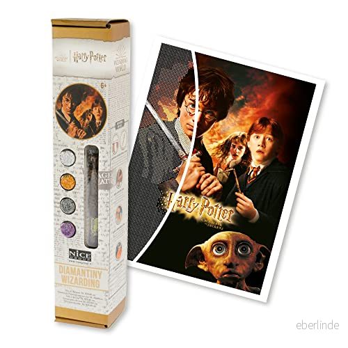 DIAMANTINY Harry Potter Wizarding Art Medium Hemligheternas kammare kit gör mosaik, aktivitet kristallkonst, diamantmålning, 1 duk 30 x 40 cm 8056779210616