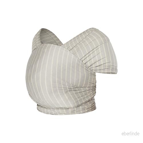 Ergobaby bärsjal för nyfödda upp till 11,3 kg, Aura Knit bärsjal, elastisk och andas, unisex Grey Stripes 1220000208452