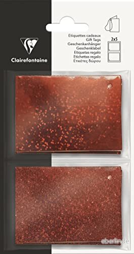 Clairefontaine 617071C Un Lot de 10 Étiquettes Rouge : 5 A Paillettes + Holographiques Dimensions 7x5cm (fermée) / 7x10cm (ouverte) Couleur Cadeaux 3329686170713