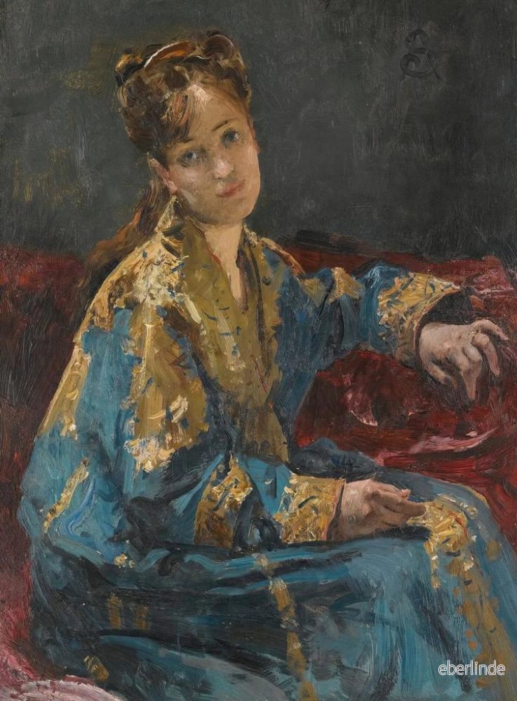 Målning La Dame en bleu - Alfred Stevens | Konsttryck - Bild 2