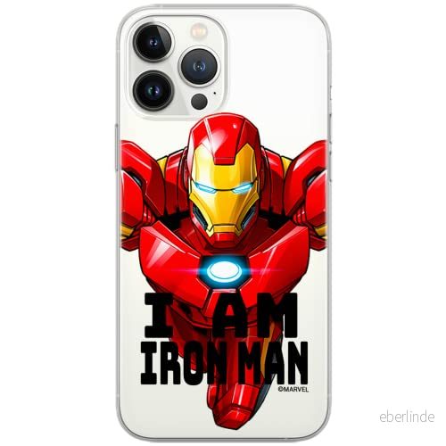 ERT GROUP mobiltelefonfodral för Iphone 13 PRO MAX originalt och officiellt licensierat Marvel mönster Iron Man 029 Vit optimalt anpassad till formen på mobiltelefonen, gedeeltelijk transparant 5904805148316