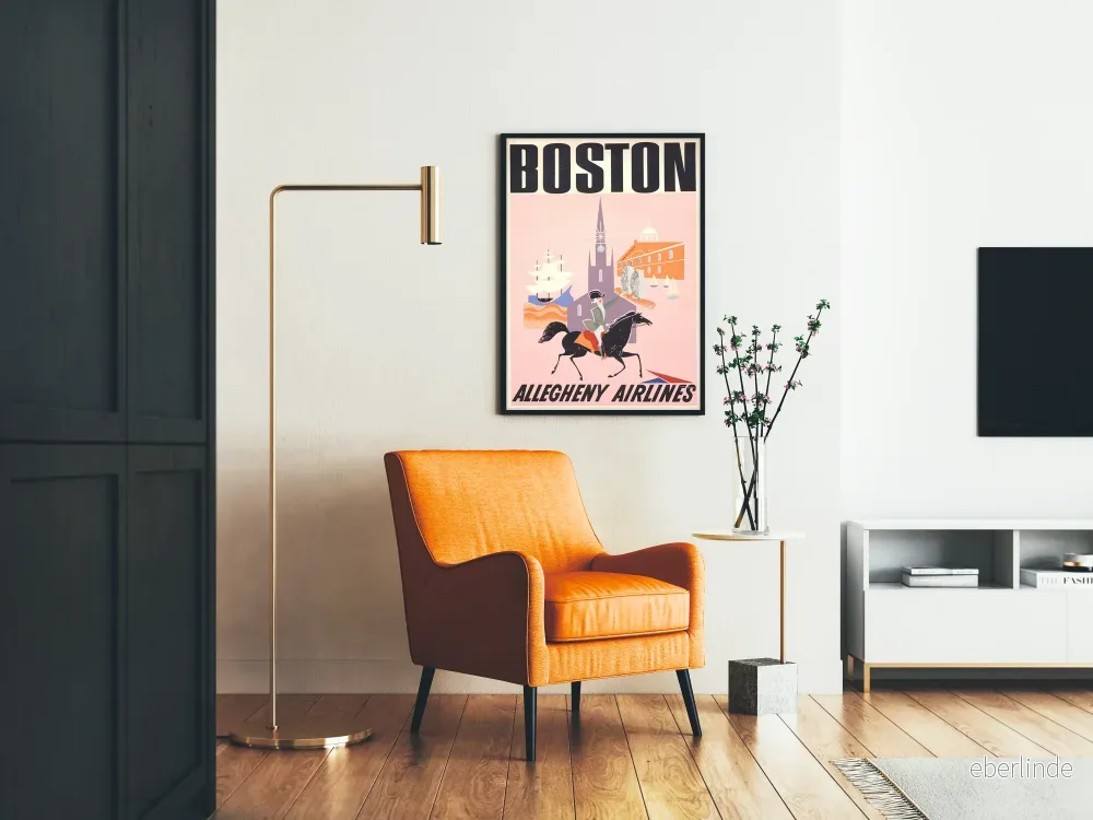 Vintageposter Boston Allegheny Airlines dekorativ - Bild 2