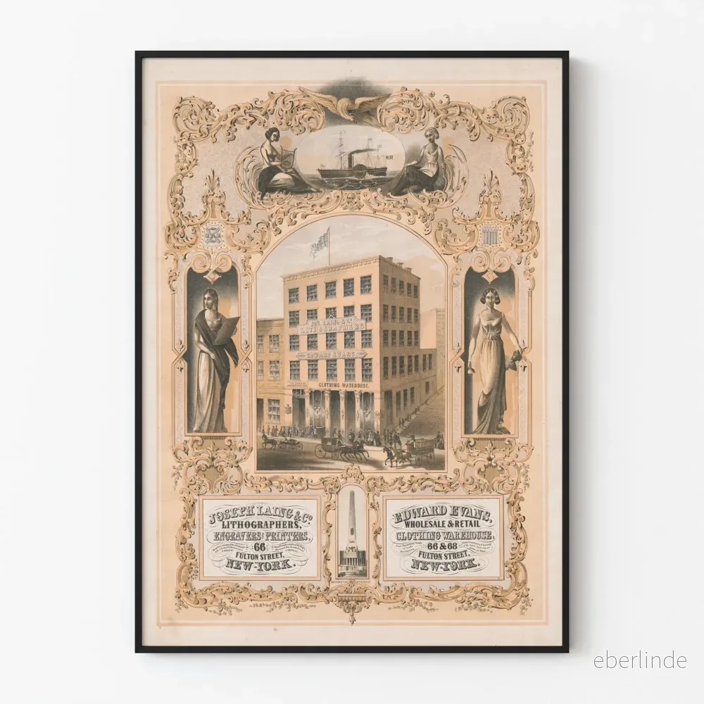 Vintage reklamposter Joseph Laing & Co - Retro väggdekoration