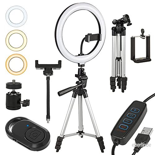 Maclean Ring Light 10'' LED 12W stativ 1.1m MCE610 självutlösare, bluetooth, färgbyte av ljuset, ändring ljusstyrkan 5902211120728