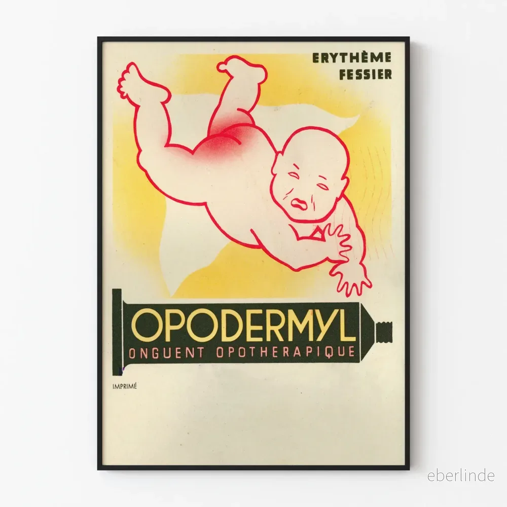 Vintageposter Opodermyl mot blöjdermatit