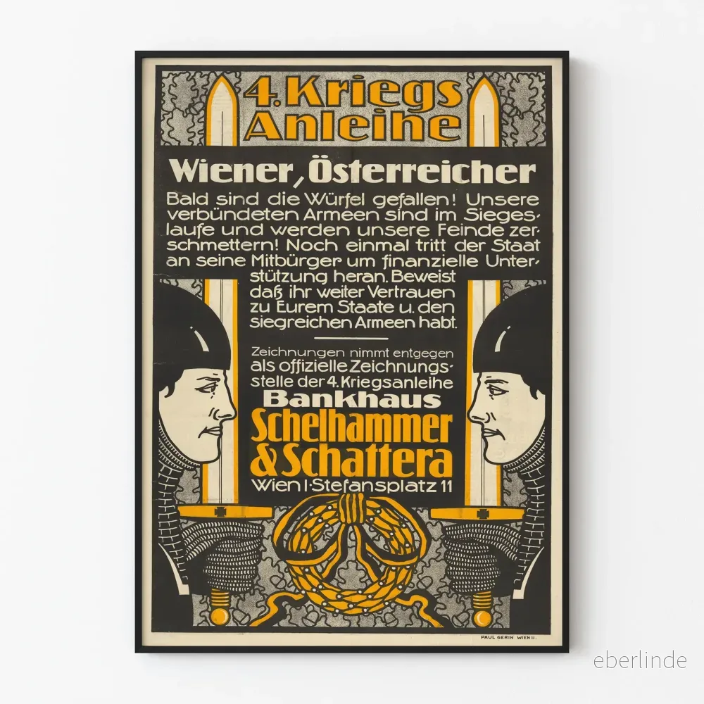 Vintageaffisch 4. Krigsobligation - Historisk dekorativ poster från Första världskriget