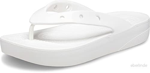 Crocs kvinnors klassiska plattform flip flops, plattformssandaler, Vitt, 34 EU 191448991347