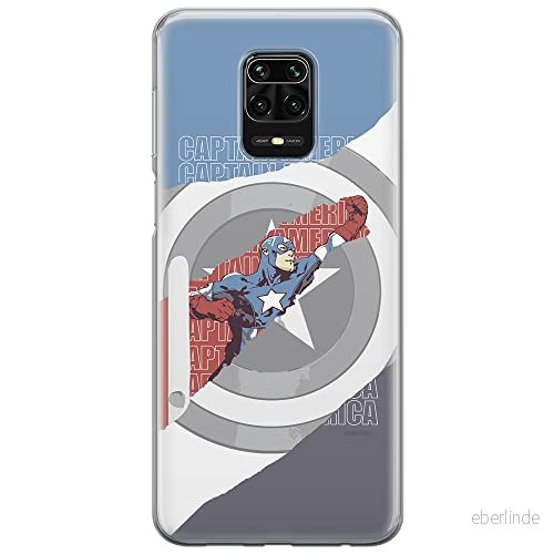ERT GROUP mobiltelefonfodral för Xiaomi REDMI NOTE 9 PRO/ 9S originalt och officiellt licensierat Marvel mönster Captain America 013, fodral tillverkad av TPU plast 5903040322062
