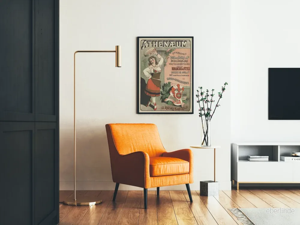 Vintageaffisch Athénaeum föreställning kväll med varierat program - Bild 2