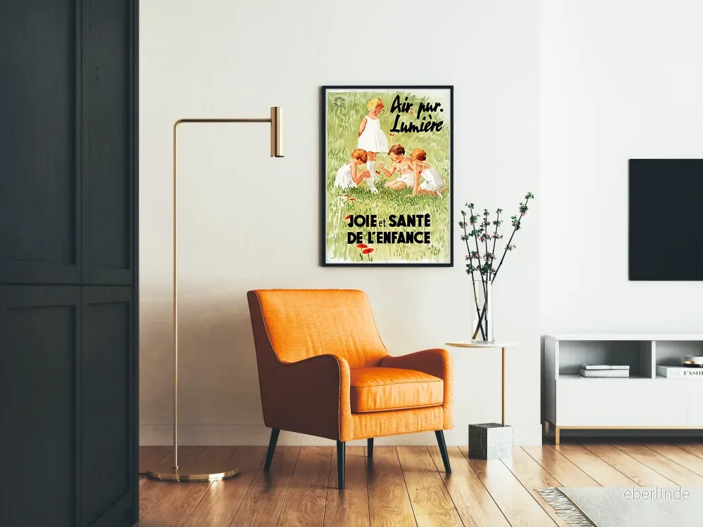 Vintageposter för Socialförsäkringen - Ren luft och ljus, glädje och hälsa i barndomen - Bild 2