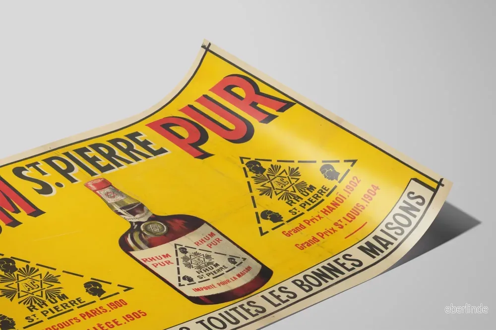 Vintageposter Rhum St Pierre Ren Äldre väggdekoration retro - Bild 2