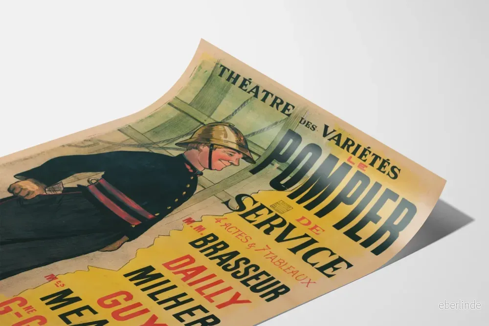 Poster Teater Variétés Le Pompier de Service - Vintage Väggdekoration - Bild 3
