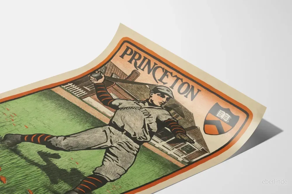 Vintageaffisch Princeton Basebollspelare - Bild 3