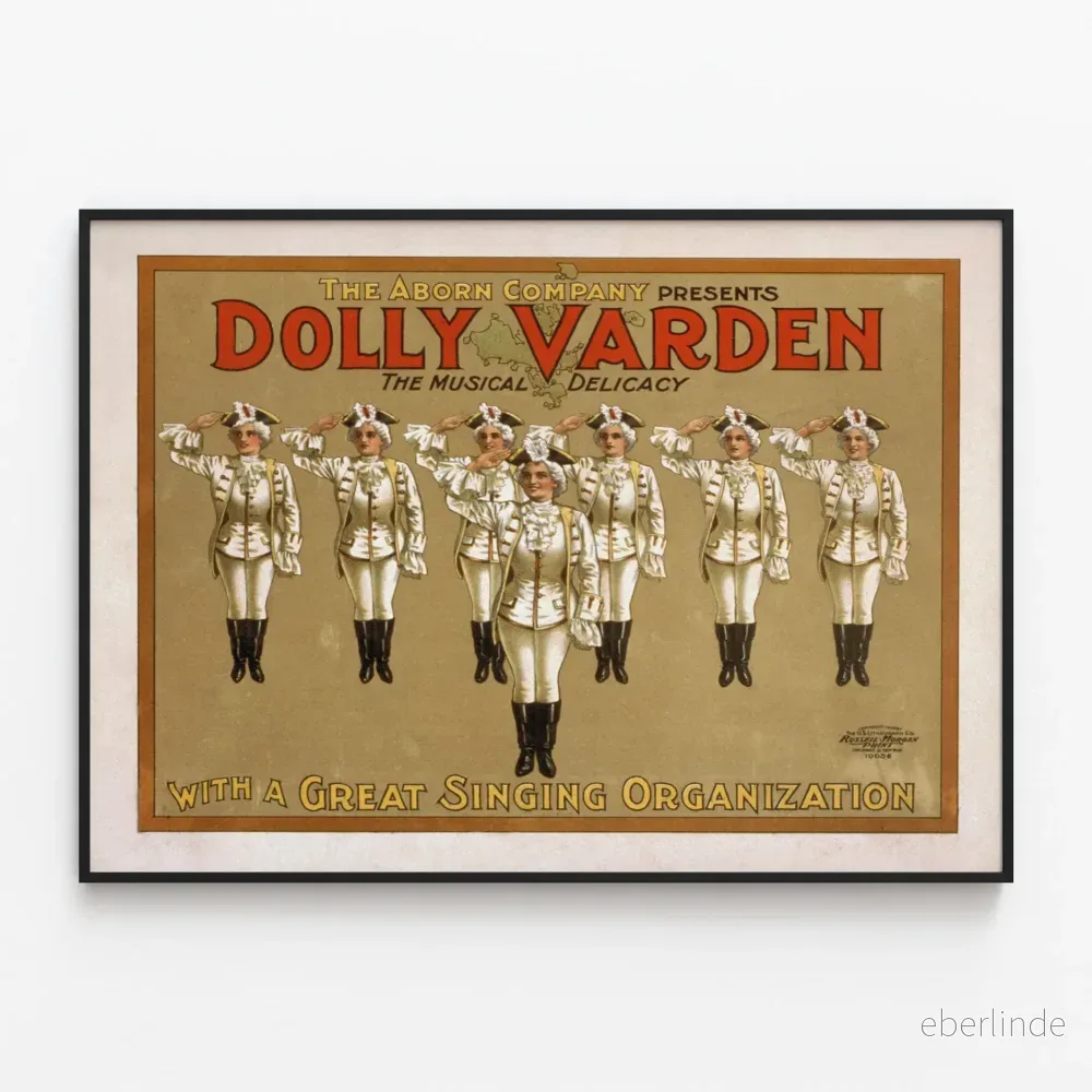 Vintage musikposter Dolly Varden av The Aborn Company