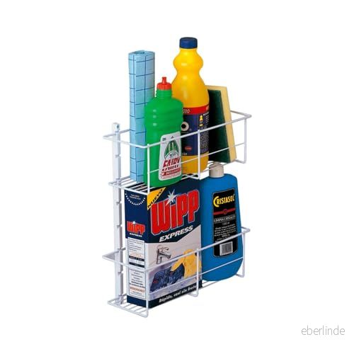 Avilia Multifunktionell väggorganisatör hylla för kök, badrum och terrass, plast, vit, 12 x 33 37,3 cm 8056819022360