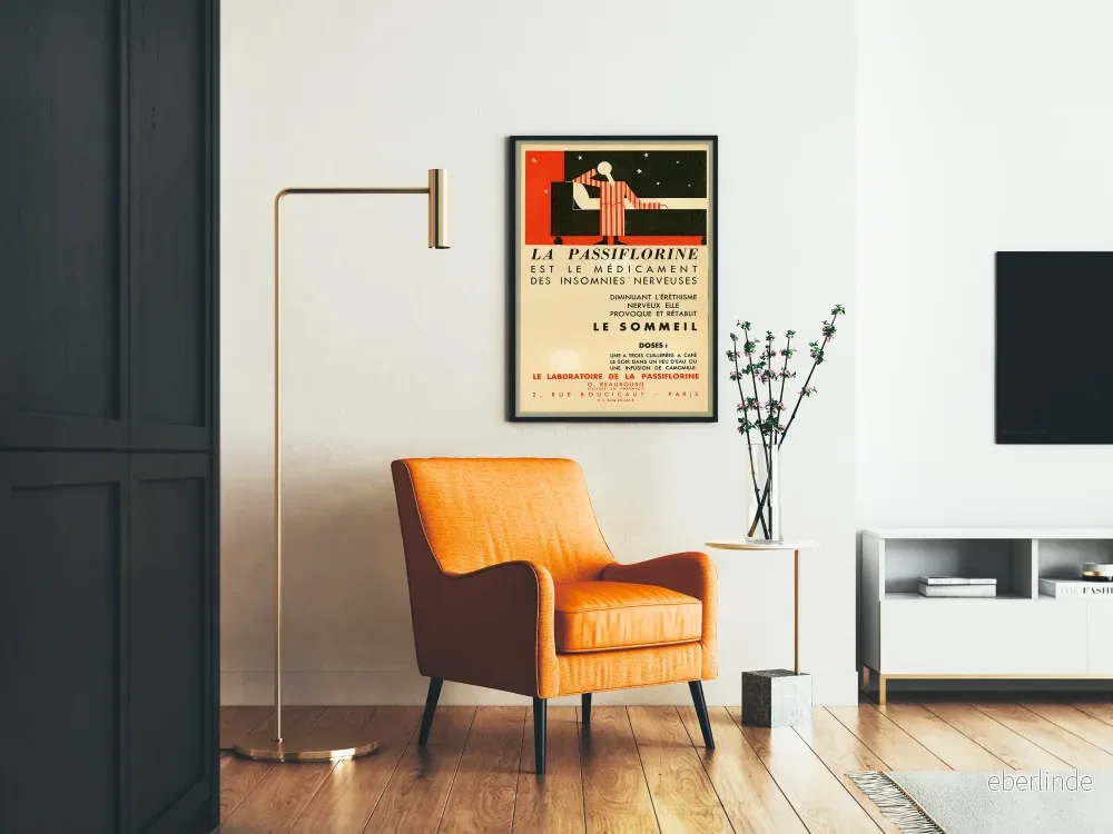Vintageposter La Passiflorine - Väggdekoration Retro Medicin Sömn - Bild 2