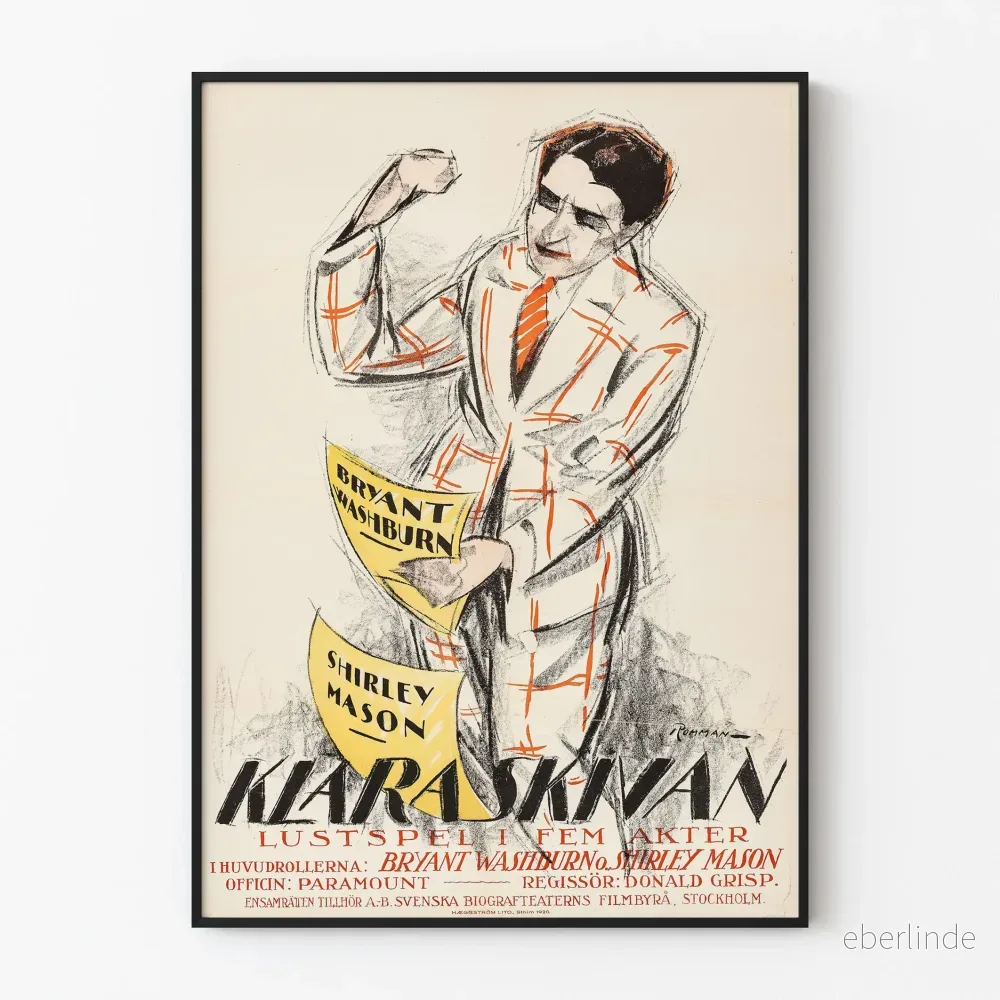 Vintageposter Klara Skivan - Retro filmväggdekoration