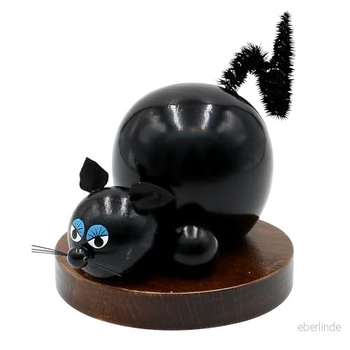 Dekohelden24 Kattunge med trärökelse, brun, ca 11 cm 4250905148505