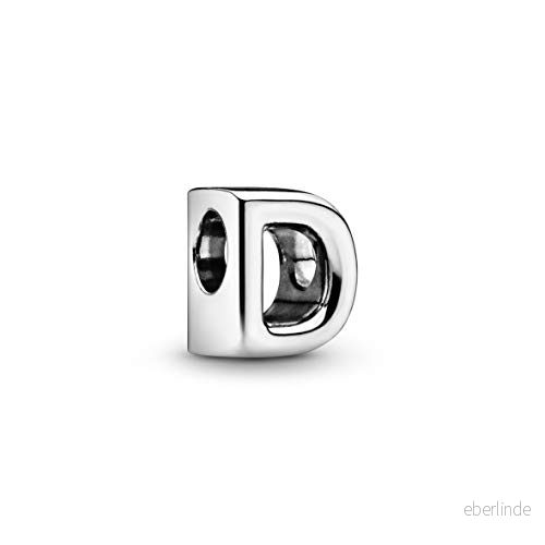PANDORA Moments Buchstabe D wendbares Alphabet Charm aus Sterling Silber mit geprägten Herzen und Perlen an der Rückseite kompatibel Armbändern Kollektion 5700302672053