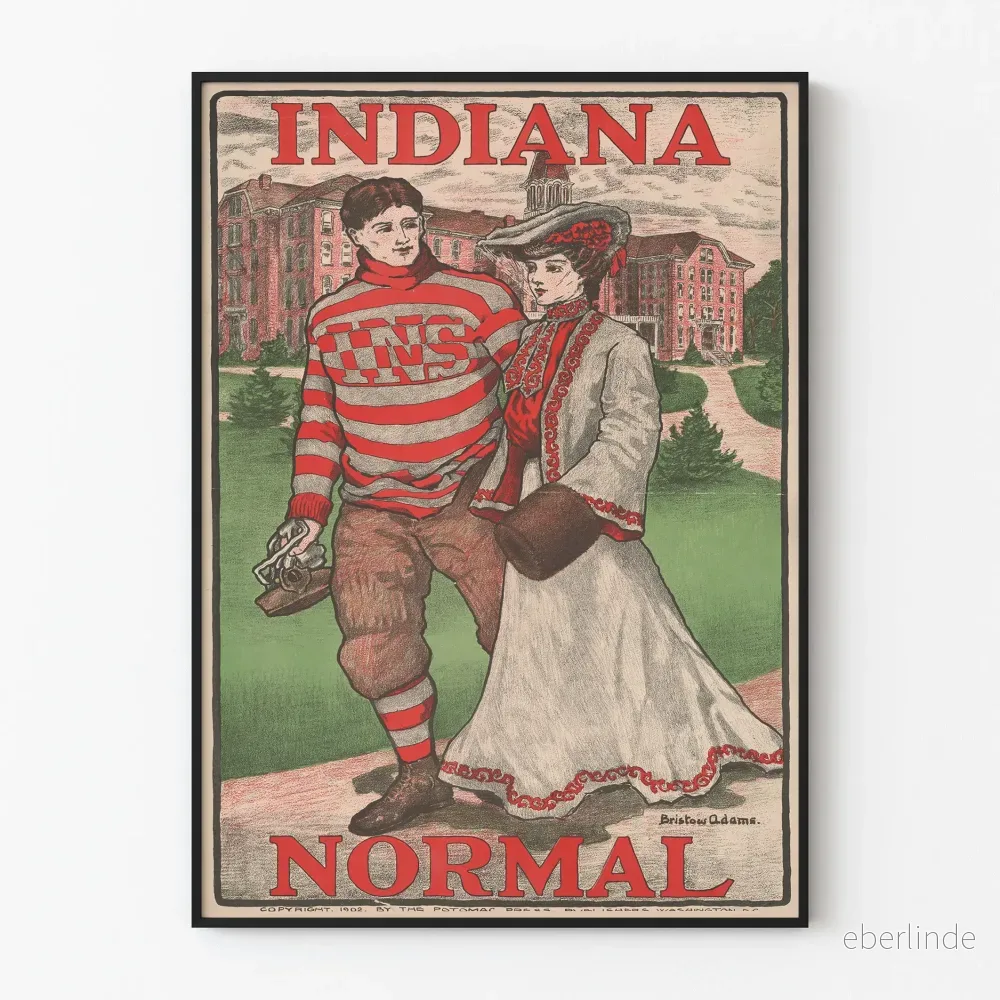 Vintage Indiana Normal 1902 - Retro väggdekoration poster