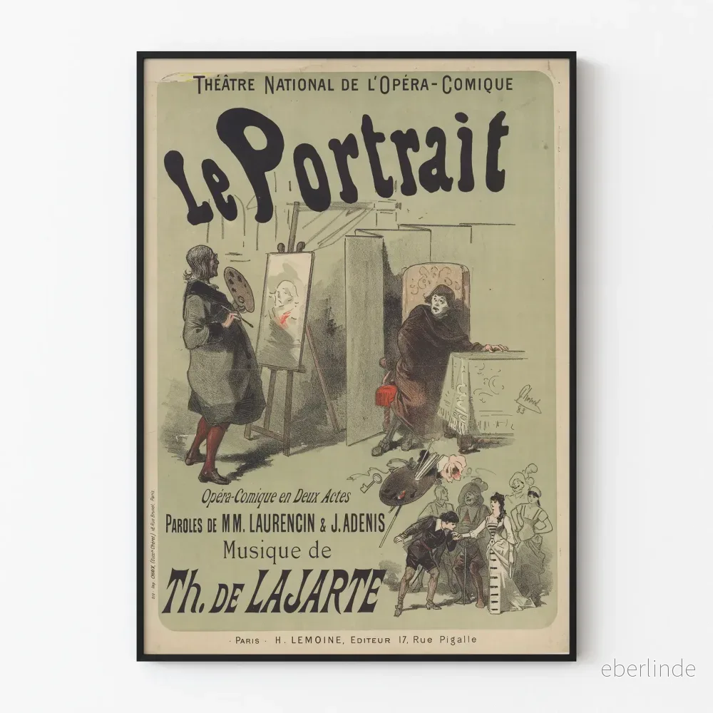 Vintageaffisch för Nationalteatern för Opera-Komiken - Porträtt