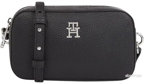 Tommy Hilfiger Emblem FLAP Crossover Axelremsväska, Storlek: One Size, Black 8720644643235