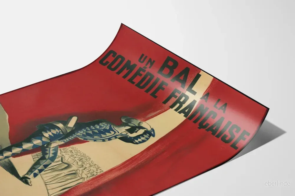 Vintageposter Un Bal à la Comédie Française 1934 för väggdekoration - Bild 3