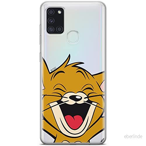 ERT GROUP mobiltelefonfodral för Samsung A21s originalt och officiellt licensierat Tom and Jerry mönster 003 optimalt anpassad till formen på mobiltelefonen, gedeeltelijk transparant 5903040260043