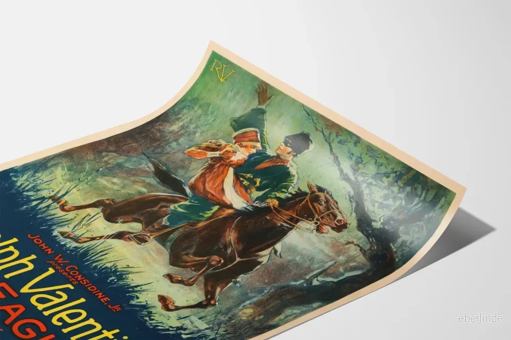 Vintage dekorativ poster "The Eagle" med ryttare och ryttarinna - Bild 3